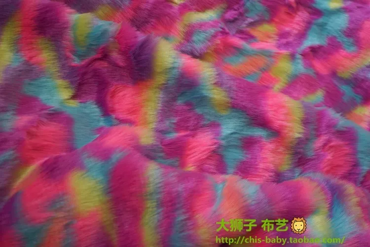 Colorful clouds Плотная Высококачественная Радужная плюшевая флисовая одежда из искусственного лисьего меха, ткань для мехового воротника ручной работы, украшение для шарфа, аксессуары для ковров - Цвет: Colorful clouds