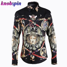 Брендовая мужская рубашка с длинными рукавами, модная одежда с принтом для мужчин, повседневная, тонкая, четыре сезона, Chemise homme, Размер 3XL 4XL, рубашки