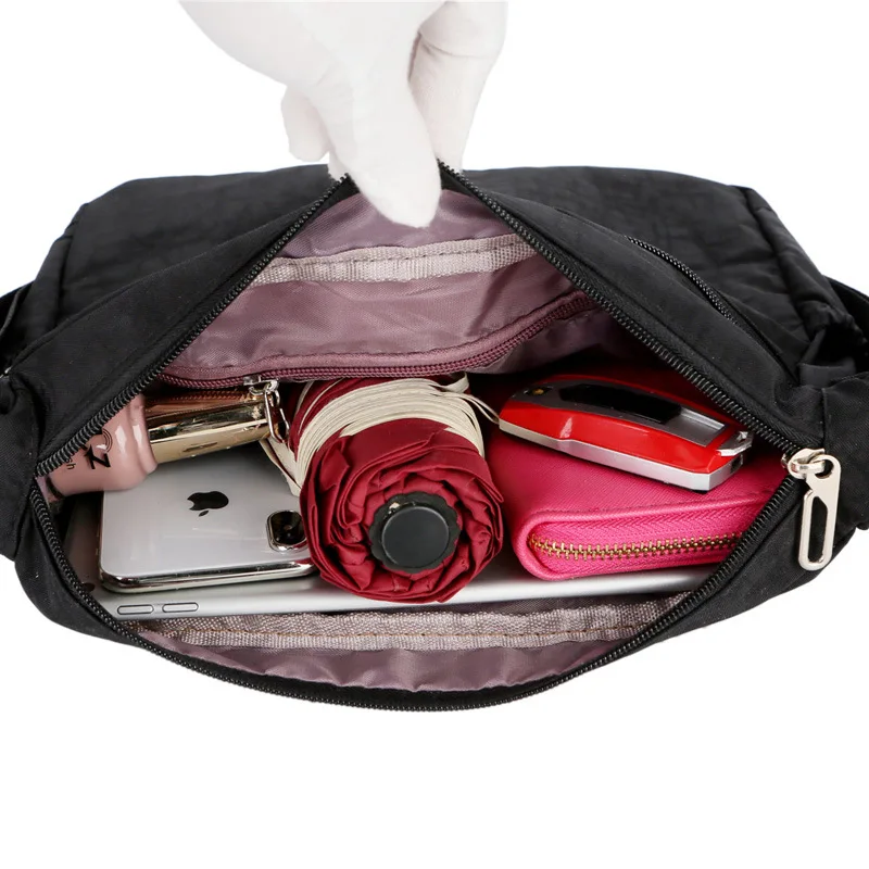 

2019 Winter New Style LADY'S Bags Nylon Zipper Shoulder Bag Car Suture Diaper Bag Shoulder Combination Bag