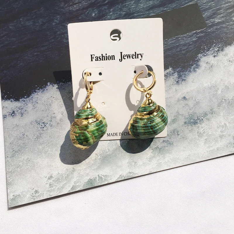 

SHUANGR 17 Models Natural Shell Drop Earrings Gold Color Geometric Earrings For Women Bohemian Sea Ocean Style Earrings Jewelry