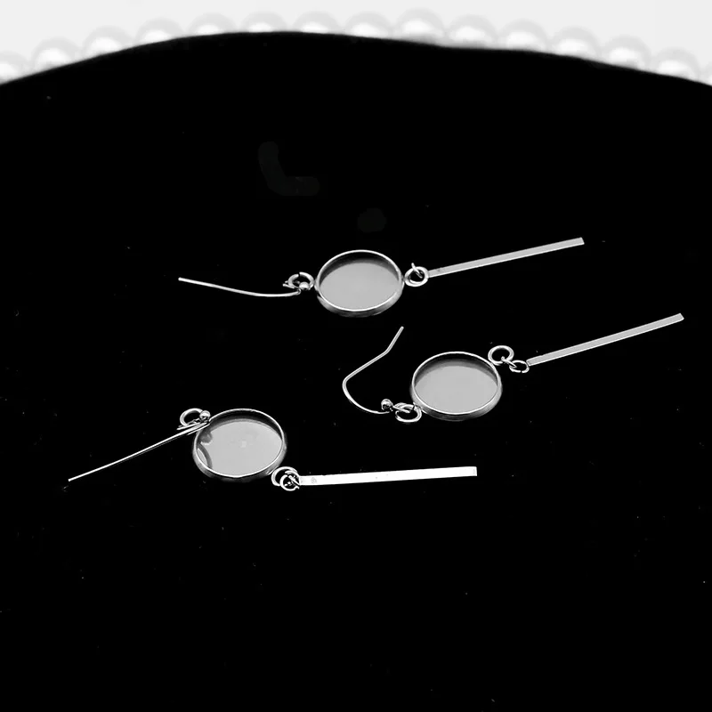 Время камень круглые тарелки серьги для ушей база поддержка нержавеющей стали в пределах 6-25 мм Серьги DIY ювелирные аксессуары