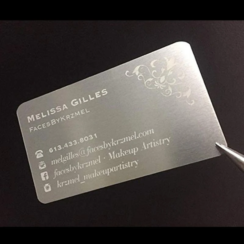 50Pcs Blank Sublimation Metal Name Card Thick Laser- Engraved Smooth DIY Metal Blank Printing Business Cards Kit