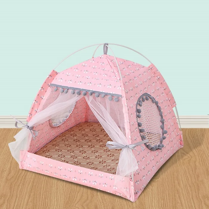 Folding Play Tent Game House Bed for Pets Dog Cat Rabbit Baby At Home Summer Outdoor Sleeping Teepee Teddy (1)