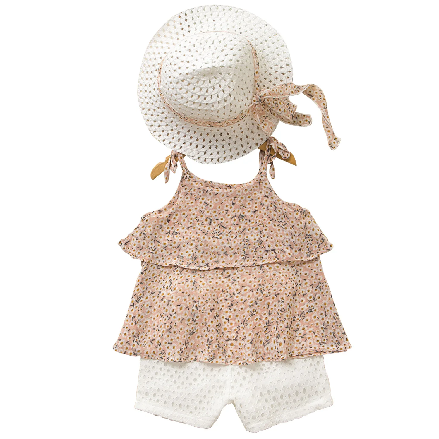 

Girl's Clothing Suit New Summer Children's Clothes Cute Flower Clothes Shorts 2pc Children's Clothing Set