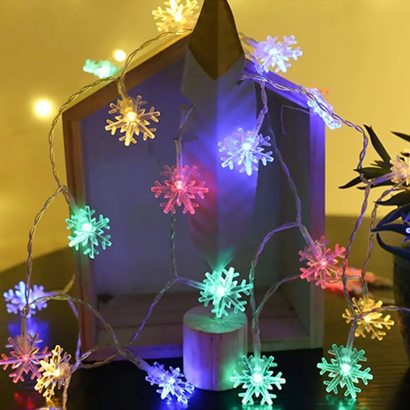 Светодиодный светильник в виде снежинок, s-String, ЕС, США, вилка, Рождественская елка, сказочные гирлянды, светильник для занавесок на батарейках, для улицы, вечерние, новогодний декор - Испускаемый цвет: Multicolor