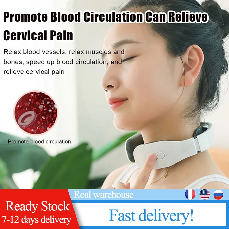 

Usb Charging Household Pulse Heating Neck Massager Cervical Spine Massage Instrument Smart Neck Protector Neck Household Pulse