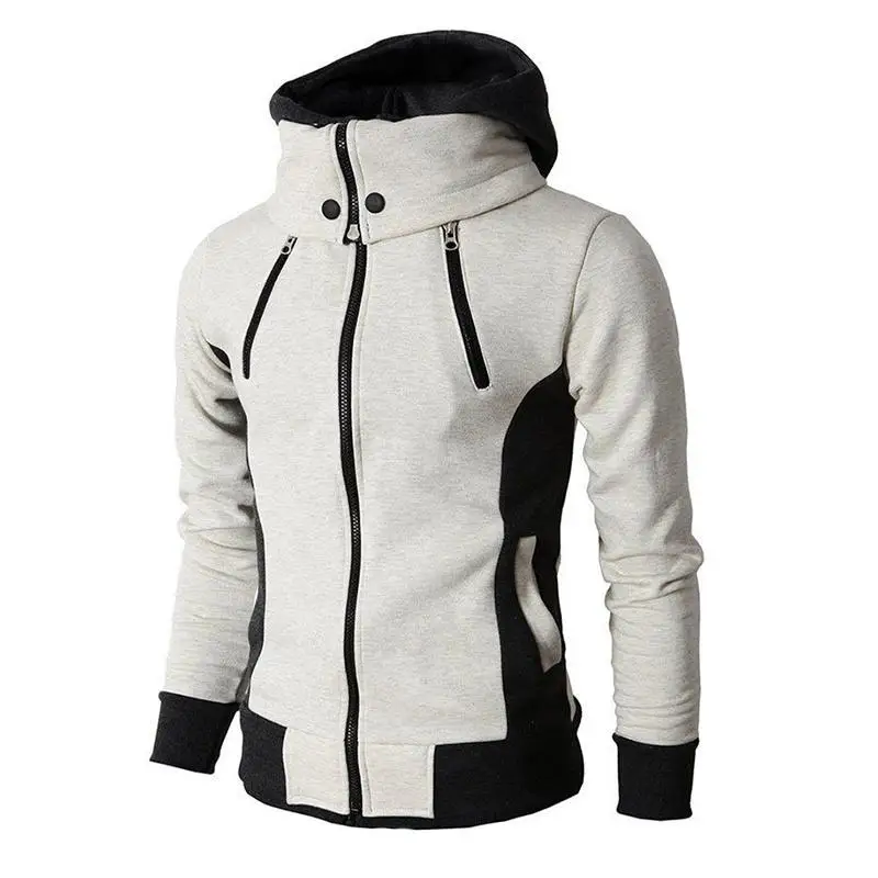 Koop Mannen Hoodies Sweatshirts Winter Rits Sjaal Kraag Sport Fleece Jassen Slim Fit Fake 2 Stuks Streetwear Plus Size Mannelijke Uitloper