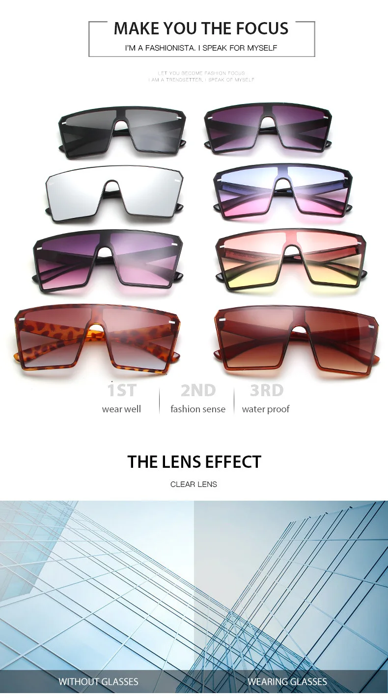 LS JOHN Oversized Women Sunglasses 2020 Brand Designer Big Frame Square Sunglasses Women UV400 Sun Glasses for Woman Eyewear women's sunglasses