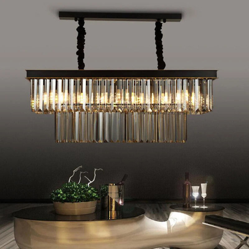 Dining room chandelier crystal chandelier dining table rectangular creative personality dining room Bar modern chandelier