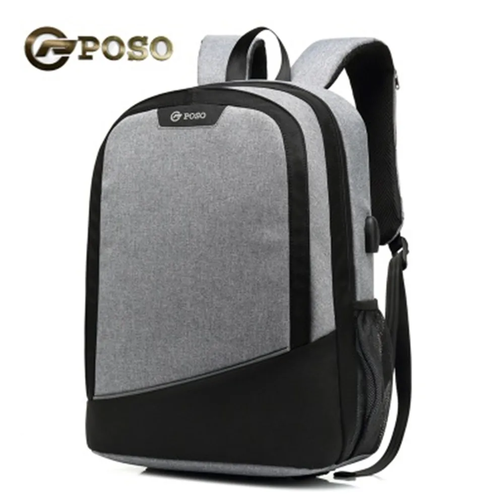 Рюкзак POSO 15 6 дюймовый USB рюкзак для ноутбука нейлоновый водонепроницаемый Модный