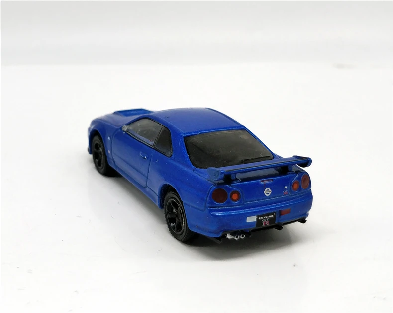 1: 64 зеленый свет Nissan Skyline R34 синий без коробки