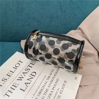 

Transparent Bag Jelly Bag Chain Shoulder Bag Ladies Korean Style Bucket Bag Accessories Bag Messenger Bag