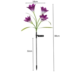 Solar - Powered LED Flower Garden Lights - Waterproof Decorative Pathway Lamps - 1 PCS (Purple Lily)