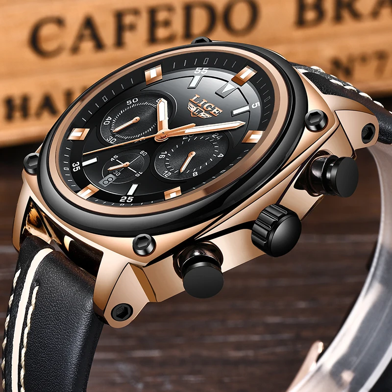 

LIGE Mens Watches Military Army Chronograph Watch Top Brand Luxury Sports Casual Waterproof Male Watch Quartz Mn Wristwatch+Box