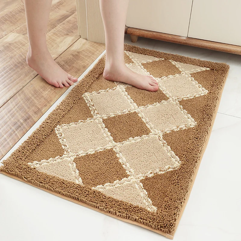 

Home Decorative Front Door Mat Printed Flannel Anti-Slip Floor Mat Carpet Entrance Doormat Rug Flocked Household Floor Carpet