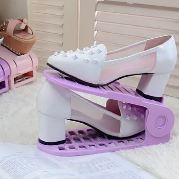 

Rack Sneakers Space-Saving Organizers Shoes Double Modern Rack Shoe Storage Cleaning Room Convenient shoes rack