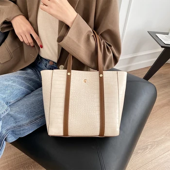 

Stone Pattern Women Shoulder Bags Large Capacity Tote Women's Handbags PU Leather Lady Hand Bag Warm Female Purses 2020 Winter