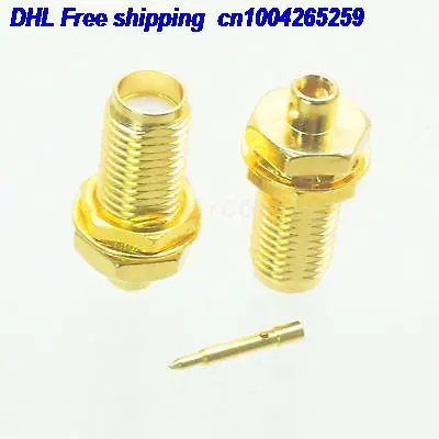 

EMS/ DHL 200pcs RPSMA female plug bulkhead semi-rigid RG405 0.086" straight F connector 22ds