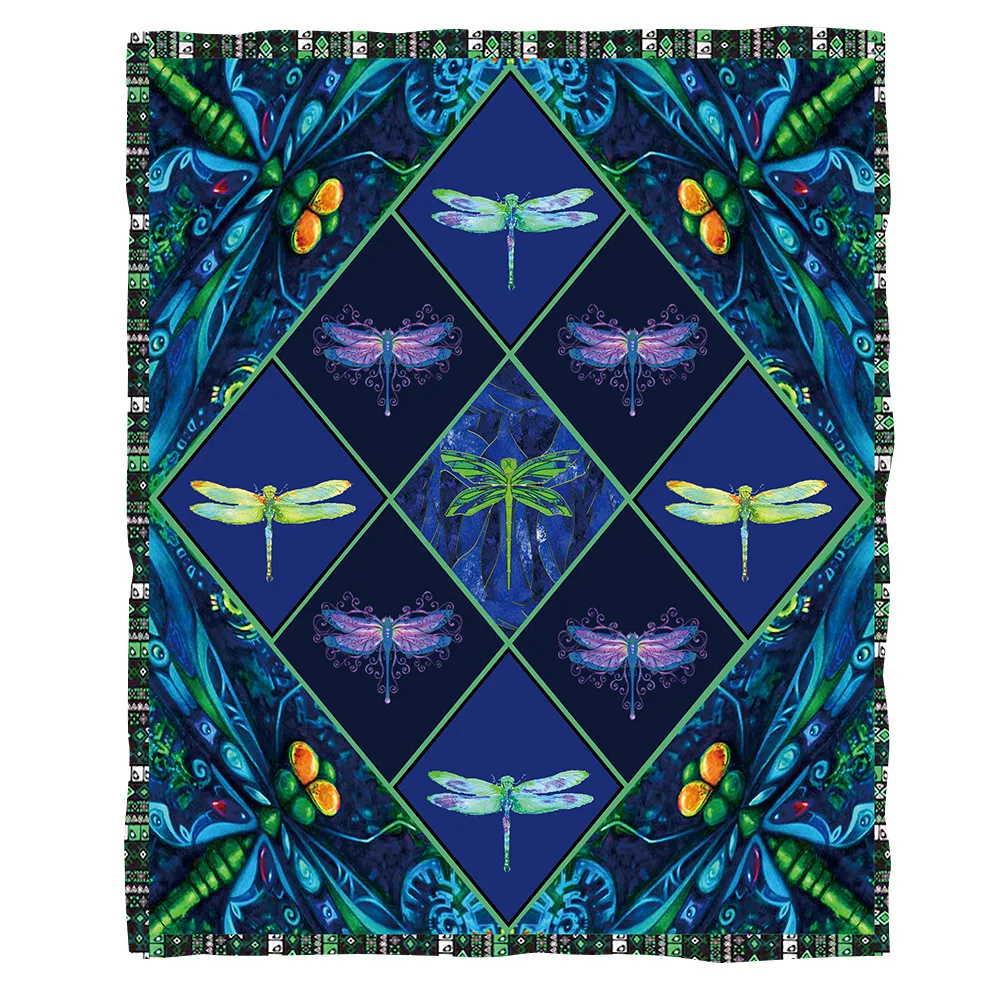 

Dragonfly Psychedelic pattern funny Animal Blanket 3D full printed Wearable Blanket Adults/kids Fleece Blanket Drop Shipping 10