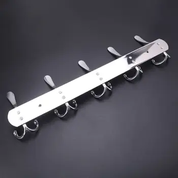 

5 Hooks Hat Rack Wall Door Mounted Hanger Cloth Towel Hook Stainless Steel Coat M0XD
