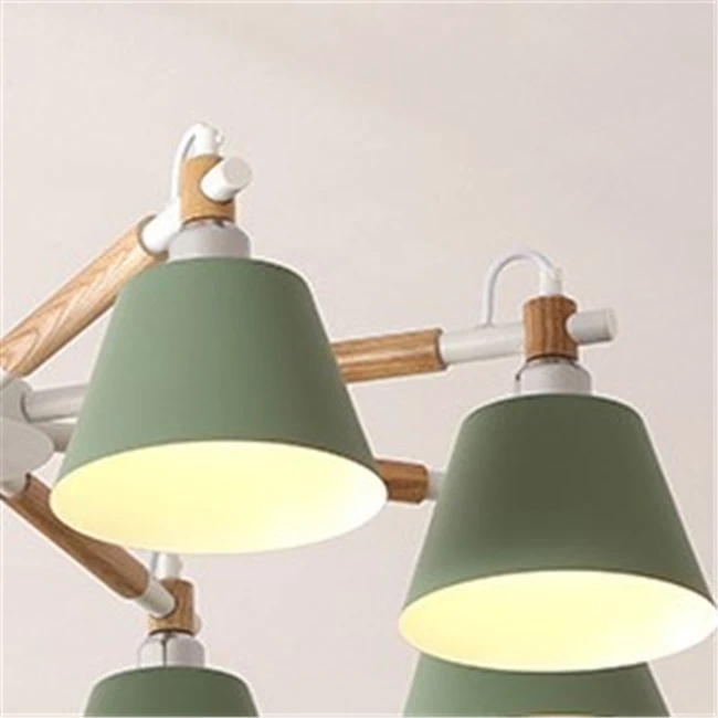 Скандинавский Макарон люстра E27 абажур для гостиной столовой подвеска осветительные лампы Lamparas Colgantes деревянный блеск - Цвет абажура: green