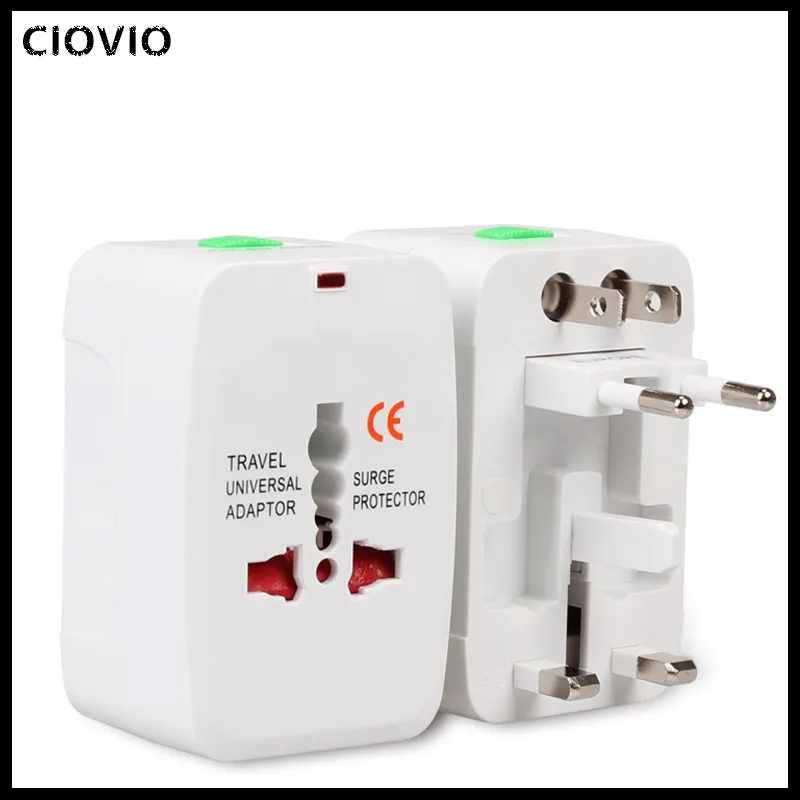 526 CIOVIO Universal International Plug Adapter Port World Travel AC Power Charger Adaptor with AU US UK EU converter Plug