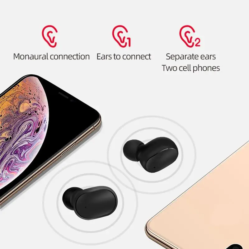 Cena A6S TWS bezprzewodowe słuchawki Bluetooth wodoodporne radio hifi Bluetooth V5.0 słuchawki dla graczy Airbuds z mikrofonem PK Redmi Airdots