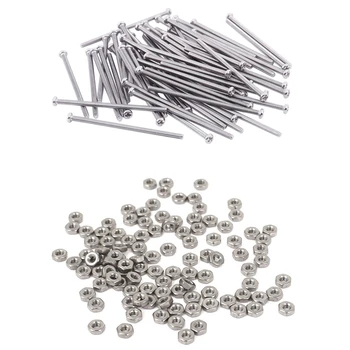 

60pcs Silver M2 x 40mm Round Head Screws Bolt & 100Pcs Metric M2 Hex Nuts 304 Stainless Steel Fastener