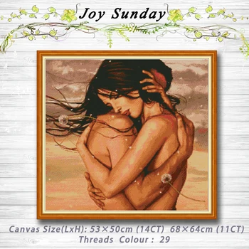 

Embrace lovers decor painting 14CT 11CT counted cross stitch kits embroidery sets Needlework Sets Home decor