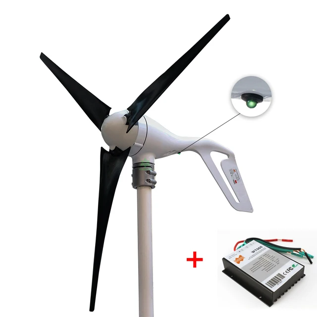 風力タービン発電機キット400w 12v 24v,3 5 6ブレード,pwmコントローラー,家庭用水平軸風車,led照明フープ|代替エネルギー発電機|  - AliExpress