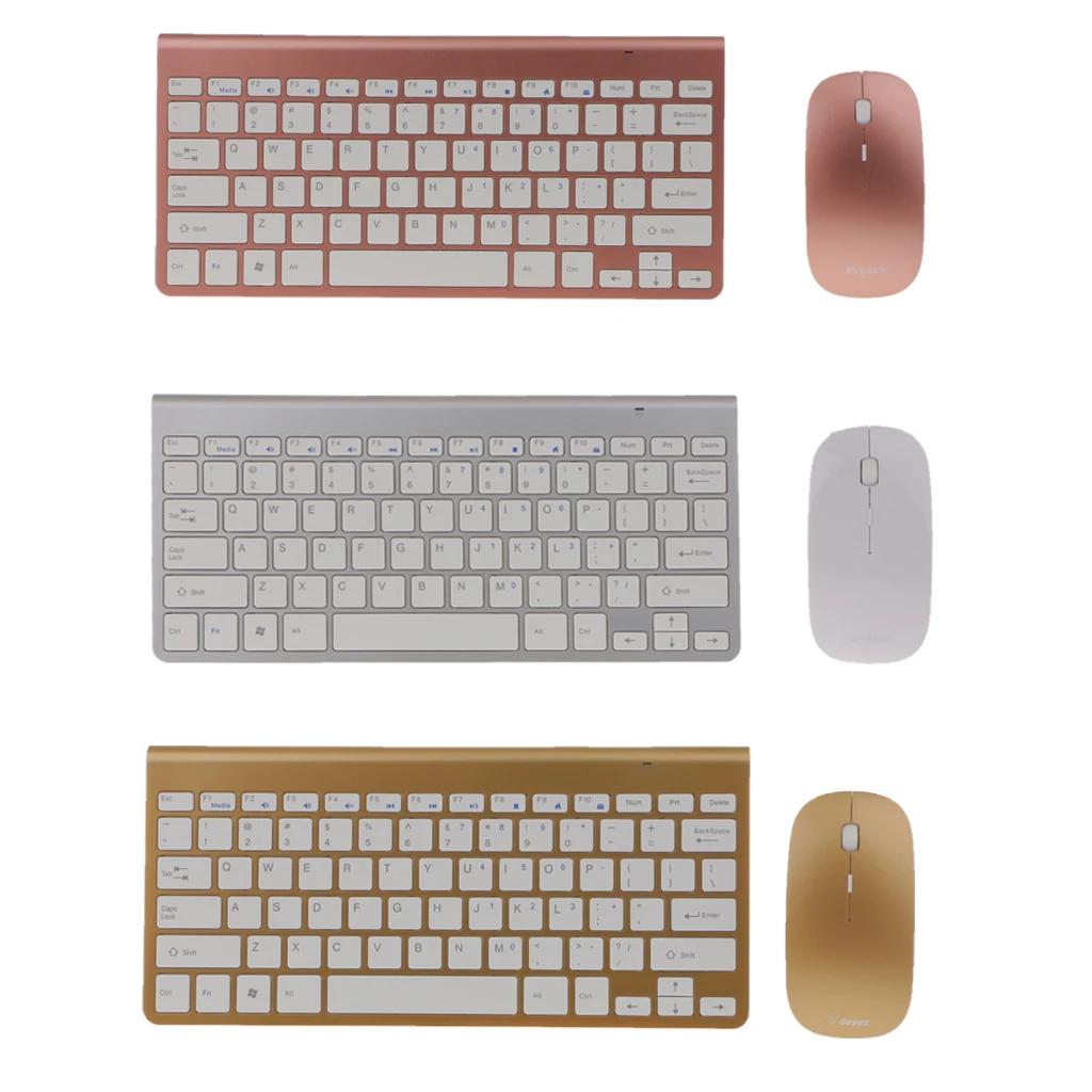 Ergonomic Ultra-Thin Low-Noise 2.4G Wireless Keyboard and Mouse Combo Wireless Mouse for Mac Pc Windows XP/7/10 Android Tv Box