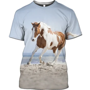 

SONSPEE Boy Girl T-shirt Summer Casual Baby Clothes Kids Fashion Animal Horse 3D Printed t shirt Youth Soft Short Sleeve Tee Top