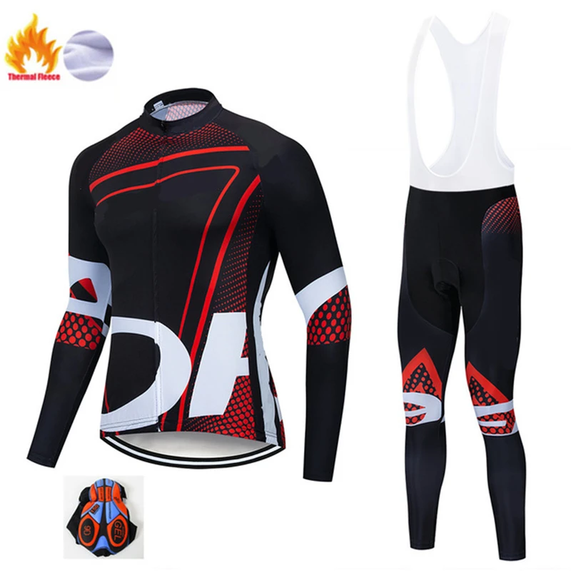 Winter Jersey Suit ORBEAING зимний термальный флисовый комплект одежды для велоспорта Майо Ropa Ciclismo Invierno MTB велосипедные майки велосипедная спортивная одежда - Цвет: Winter Jersey Suit