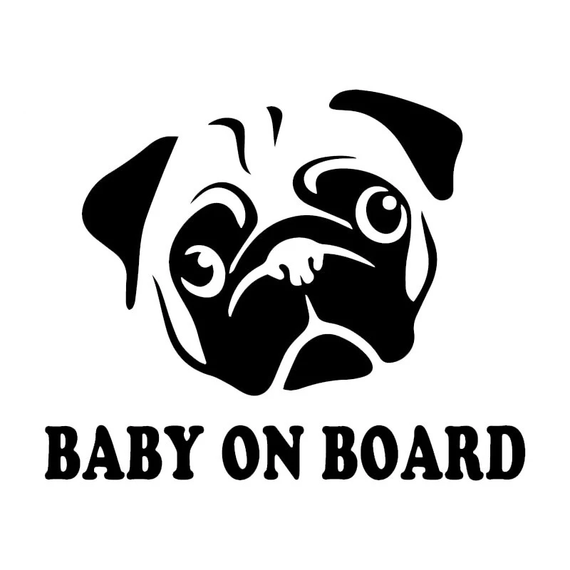 

Baby Warning Decals on The Car Cute Dog Head Car Fashion Car Window Decoration Personalized Pvc Waterproof Decal, 17cm*14cm