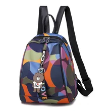 Маленькая сумка женская новая стильная парусиновая комбинированная контрастная цветная простой рюкзак средняя школьная сумка модная цветная сумка Bac