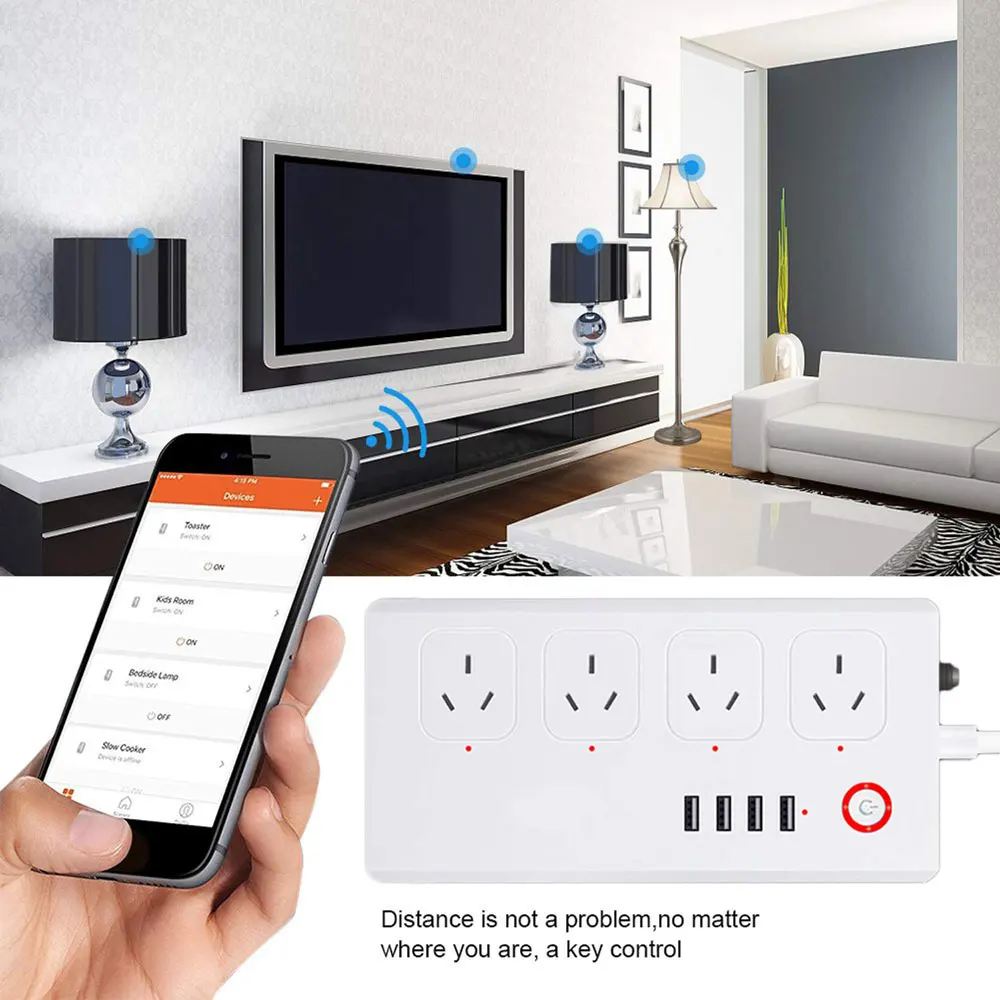 UseeLink Смарт Мощность полосы Zigbee бар несколько розетки удлинитель с 4USB и 4