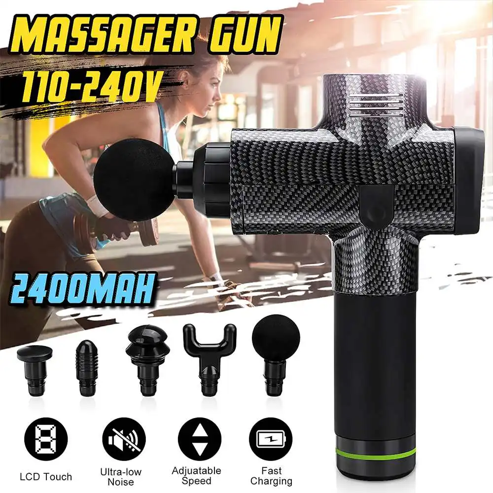 

110-240V 2400mah Brushless Quiet Percussion Massager Muscle Relief Electric Massager Electronic Therapy Body Massage Guns