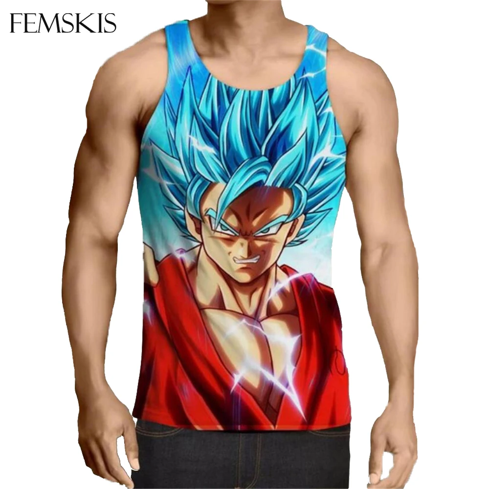 Мужская/Женская/мужская майка femski с Аниме Драконий жемчуг Z Goku жилет 3D принтом в