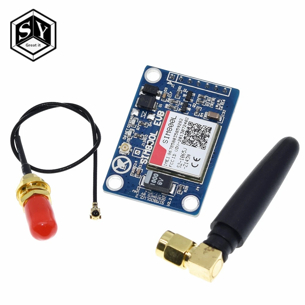 GREAT IT SIM800L V2.0 5V беспроводной GSM GPRS модуль четырехдиапазонный с антенной кабельный