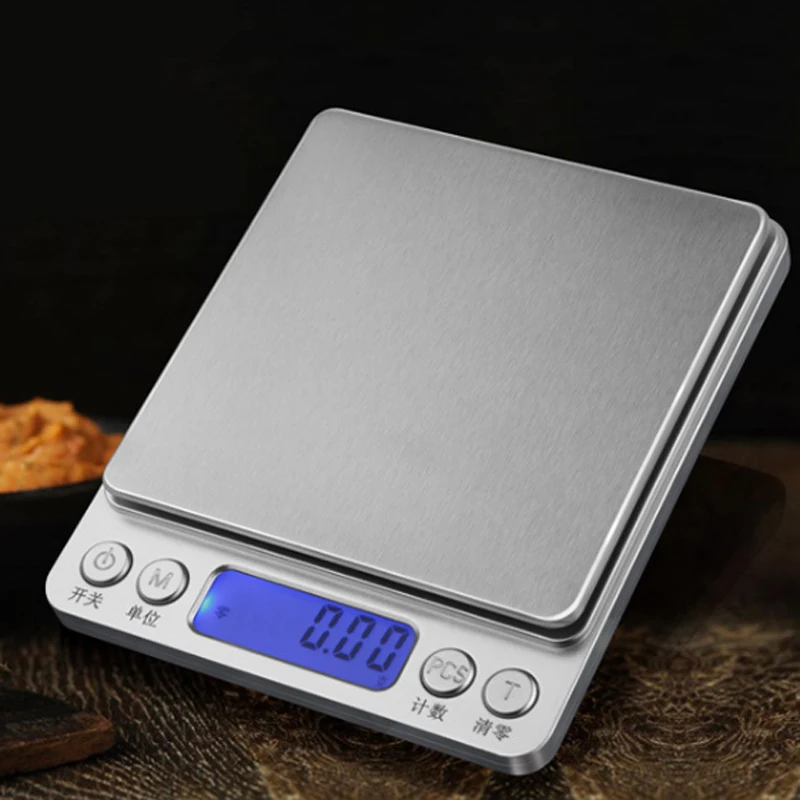 0,01/0,1 г точность ЖК-дисплей цифровые весы 500 г/1/2/3 кг мини электронные детские граммов Вес разновесы для Чай выпечки весы