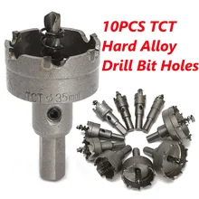 10 Pcs Alloy Metal Stainless Steel Carbide Tip Drill Bit Holes Durable Hole Saw Set Power Tools Metal Alloy Drill Portable