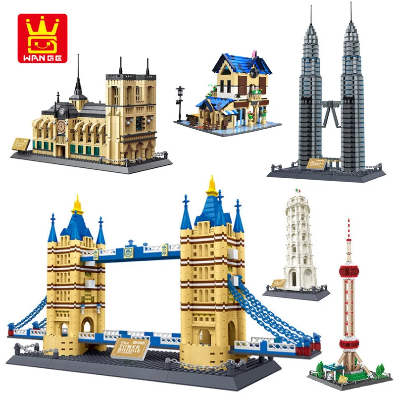 

Wange Children'S Educational Inserted Building Blocks Toy Assembly World Famous Architecture Kuala Lumpur Petronas Towers