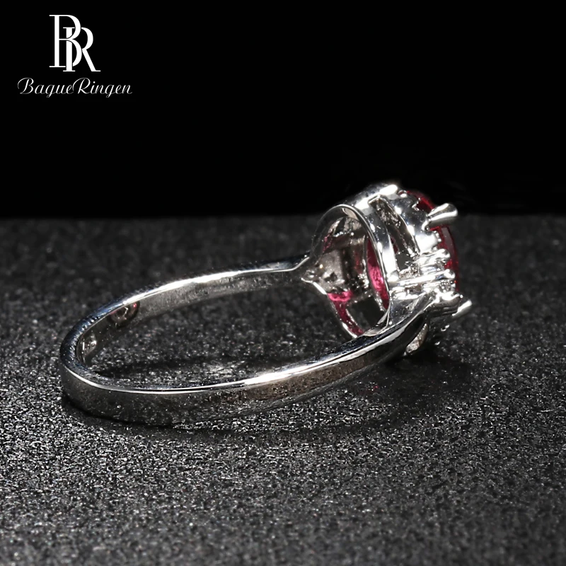 Bague Ringen, серебро 925, кольца для женщин, хорошее ювелирное изделие с драгоценными камнями, Овальный Рубин, циркон, модный юбилей, женский подарок