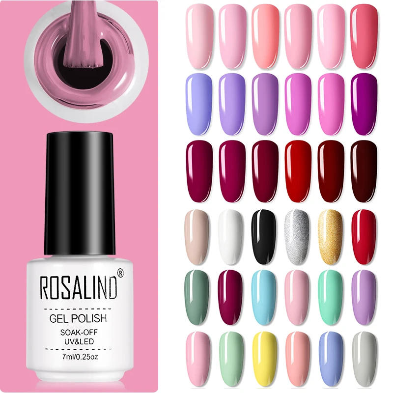 ROSALIND 7 мл Гель-лак для ногтей Чистый Розовый Фиолетовый Красный Сериз Varnis