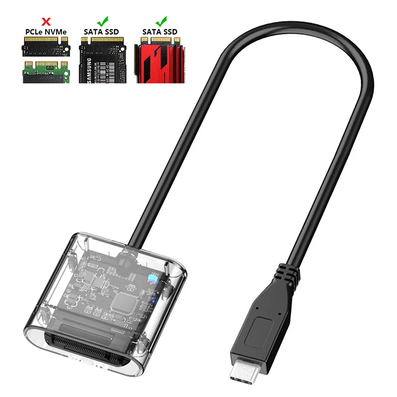 UTHAI M2 SSD Box SATA Box M.2 To Type-C SSD Adapter For PCIE NGFF SATA M/B Key Disk Transparent Hard Disk