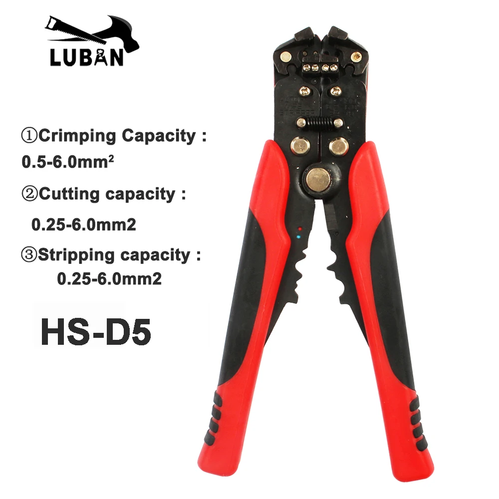 HS-D1 AWG24-10 (0.2-6.0mm2 ) Multifunctional automatic stripping pliers Cable wire Stripping Crimping tools Cutting cutter block plane Hand Tools