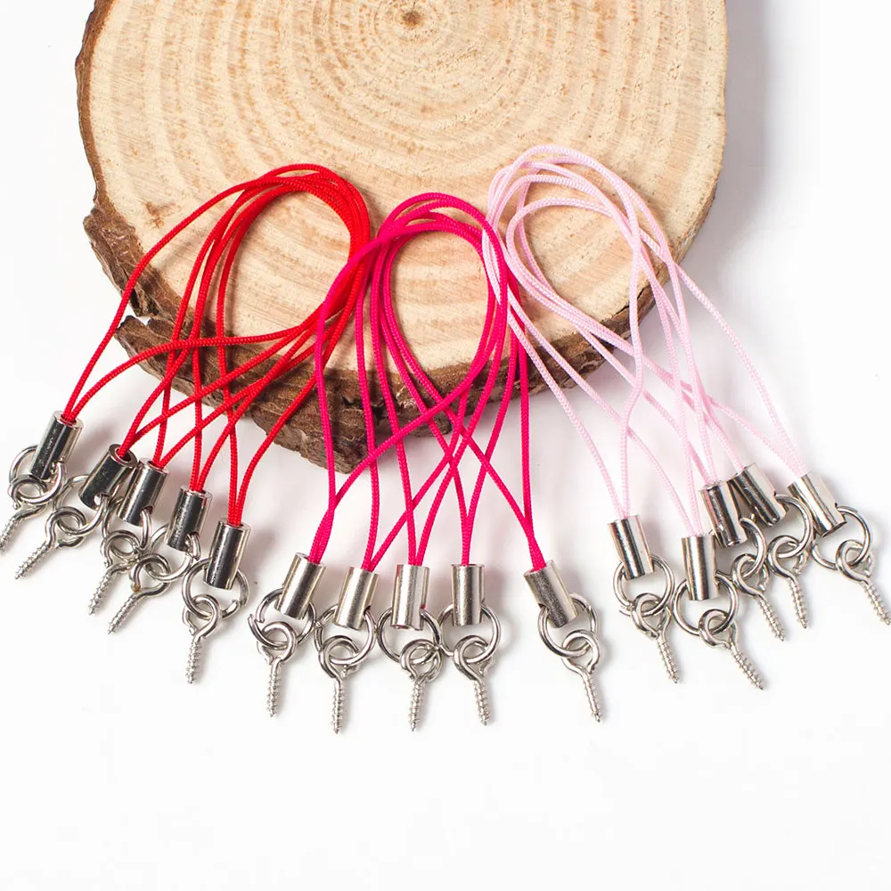 

20pcs Gold/silver Mobile phone Eyelets Drilled rope Lanyard Strap Cord Charm Key Ring Chain Hook DIY Jewelry accessories Making