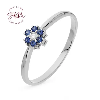 

SKM Luxury designer 14k rose gold sapphire ring brand designer Vintage Engagement rings designer Promise Luxury Fine Jewelry