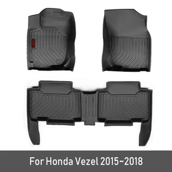 

2020 New TPE Custom Car Floor Mats For Vezel Honda Accessories 2015 2016 2017 2018 Foot Pads Automobile Car Carpet Styling