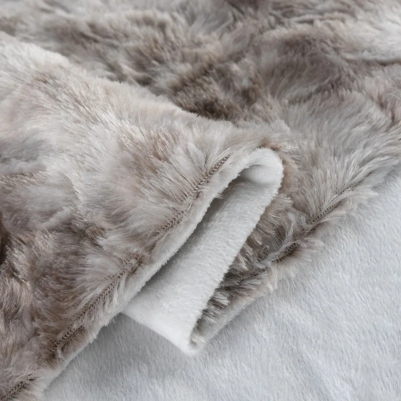 Holaroom Double-layer Blanket Thick Blankets Coffee Gray Short Plush Bed Cover for Home decor Frazadas Mantas De Cama Cobertor